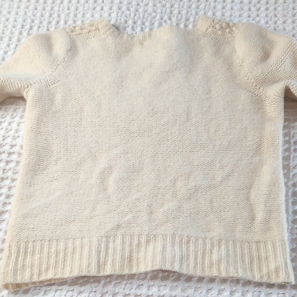 J. Crew Lambs Wool Handknit Cream Crewneck Sweater - Picture 4 of 12